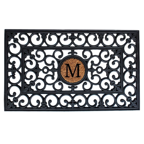 Calloway Mills Monogram Door Mat, Rubber, Black, Natural, 18 in W x 30 in L 150011830M - main
